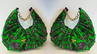 HOW TO MAKE A PLEATED ANKARA SHOULDER BAG I BAG MAKING TUTORIAL