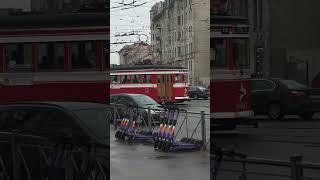 Туристический трамвай у метро Спортивная(маршрут Т5)СПБ