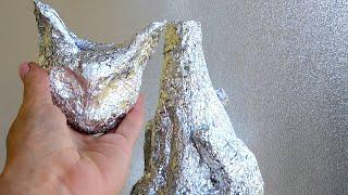 Cute Cat made of foil and jute craft idea