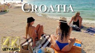 Beach Walk 4K Croatia | Walking along Okrug Gornji Beach on Ciovo Island near Trogir with Olivia