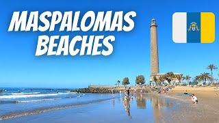 Playa del Inglés walk to Playa de Maspalomas | Beach walking tour | Gran Canaria | March 2022