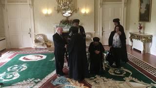 His Holiness Pope Tawadros II arriving at Áras an Uachtaráin, May 2017