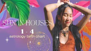 Sun through the Houses in Astrology | Sun in house 1-4