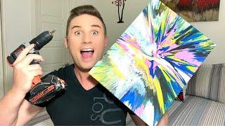 ACRYLIC SPIN ART USING A DRILL//How to create acrylic spin art using a drill to spin colorful paint!