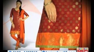 HomeShop18.com - Designer Chanderi silk dress materials by Gopeeka