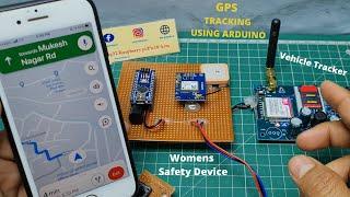 Arduino Gps And Gsm Based location Tracking System | Women Safety Device With GPS Tracking