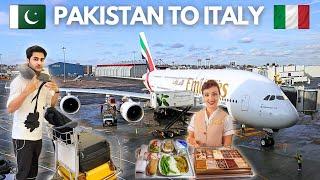 FLYING EMIRATES A380 | WORLD'S LARGEST AIRCRAFT | PAKISTAN TO ITALY | DUTYFREE APPLE WATCH ️