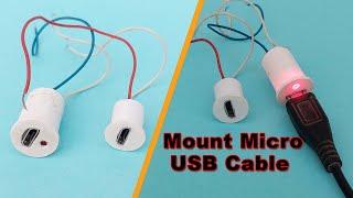 How to make female micro USB port | How to make battery module plus female micro USB port