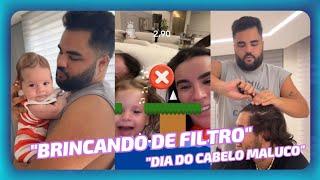 BRINCANDO DE FILTRO COM A FLOFLOR • ZÉ LEONARDO TÁ BRAVO • DIA DO CABELO MALUCO