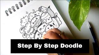 Doodle Art |  Day 29 ~ 100 Days Of Doodle  ~ How To Doodle - Step By Step Guide !