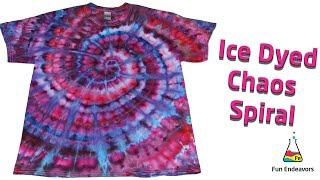 Tie Dye Designs:  Ice Dyed Chaos Spiral Tie Dye Shirt