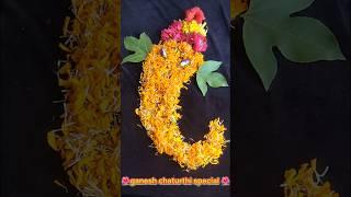 Ganesh making with flowers/Ganpati Decoration With Flower #shorts#flowerrangoli#ganeshchaturthi#art