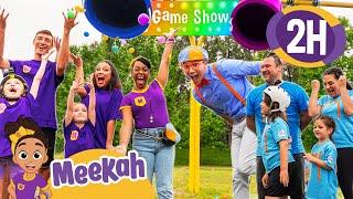 Blippi & Meekah GAME SHOW Rainbow Buckets Challenge