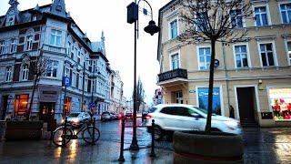 Walking in Light Rain, Bydgoszcz, Poland - Rain Ambience 4K & 3D Audio 