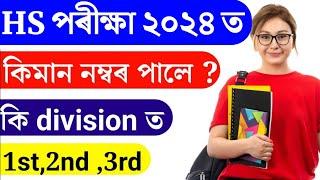 Hs পৰীক্ষাত কিমান নম্বৰ পালে কি Division পাই ? Hs 2nd year result 2024 | Ahsec result 2024 | Hs 2024