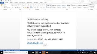 talend online training