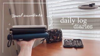 daily log diaries | travel essentials, hobonichi weeks, flying with fountain pens