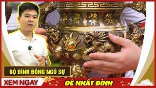 Bộ đỉnh đồng ngũ sự chân nến mới nhất! Khám phá đỉnh đồng đẹp
