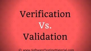 Verification Vs Validation In Software Testing