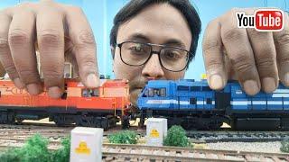 WDP4 & WDM3A Model Train Running through Turnouts | HO Scale Miniature Model Train | train video