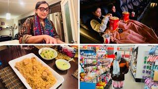 Going to cinema | Girls movie night | Store visit with Ammi | Late evening cooking | Chicken Pulao