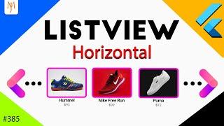 Flutter Tutorial - How To Create Horizontal ListView | Scrollable Row | Cards, Text, Image