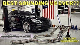 Installing CHEAP Headers On The LEGENDARY M156 In My E63 AMG! SOUNDS INSANE!!