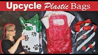 3 Ways to Make PLASTIC BAGS into Reusable Gift Wrap - Upcycling Plastic