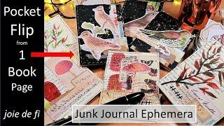 POCKET FLIP from 1 BOOK PAGE  Junk Journal Ephemera