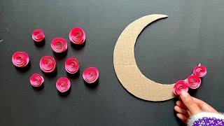 Beautiful moon wall hanging / Easy and simple wall hanging / paper wall hanging| paper craft ideas