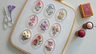 프랑스자수 l 9 원형 꽃자수 9 Round Three-Dimensional Flower Embroidery