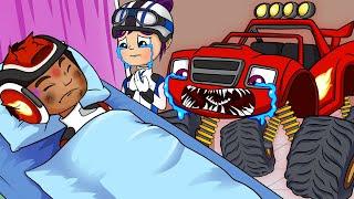 OMG ?! AJ is in Pain  Lightning McQueen Please Help Him | Blaze and the Monster Machines Animation