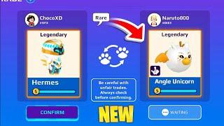  I got Legendary + New Pet in pet trade #pkxd || New Angle Unicorn pet + secret pet PKXD pet trade