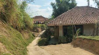 Suasana perkampungan di tengah hutan Jawa barat,alam pedesaan yang indah