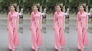 Top stylish Mandarin Silk Long Kurti // AO DAI Vietnamese traditional Kurti Hual