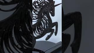 Modern Myth: Black Flat Unicorn Sculpture #art #diy #craft