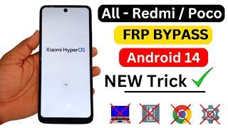 2024 - All Redmi / Poco / Xiaomi HyperOS Frp Bypass  Android 14 | All Redmi Gmail Account Bypass