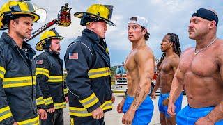 Firefighters vs. Bodybuilders - (Who's Stronger?)