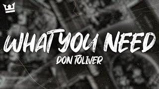 don toliver - WHAT YOU NEED (LYRICS)