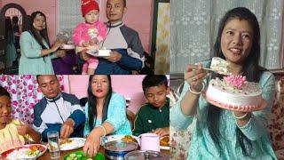 Mini birthday party family and friendsfamily mukbang Saibo family