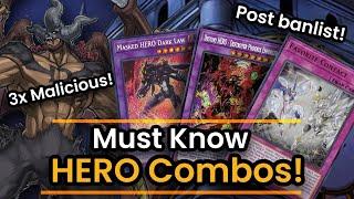 *NEW* Yu-Gi-Oh! HERO Combos You Must Know! Post Banlist 3 Destiny HERO Malicious! (Blake Dauterive)