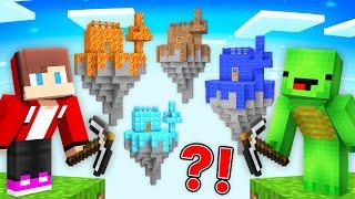 Mikey and JJ Survived On Sky Islands in Minecraft (Maizen)