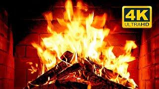  Cozy Fireplace 4K (12 HOURS). Fireplace with Crackling Fire Sounds. Fireplace Burning 4K