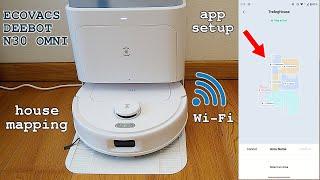 ECOVACS DEEBOT N30 Omni robot vacuum and mop • App setup, wi-fi connection and house mapping