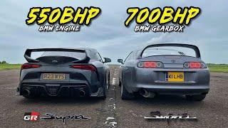 OLD SCHOOL vs NEW SCHOOL.. 700HP MK4 SUPRA vs 550HP MK5 SUPRA