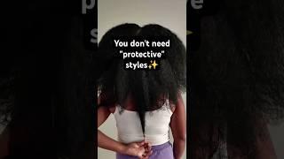 Grow your hair long without "protective" styles #naturalhair #healthyhairjourney #braidout