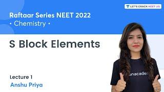 S Block  Elements | Lecture 1 | Raftaar Series NEET 2022 | Let's Crack NEET UG | Anshu Priya