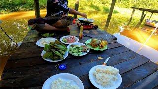 menarik bubu dan memasak hasil di sungai bersama SKC eps195