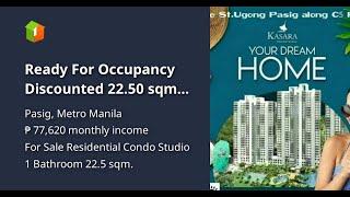 Ready For Occupancy Discounted 22.50 sqm Studio Residential Condo Rent-to-own in Pasig