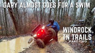 Gary Almost goes for a swim at Windrock offroad park, TN, Trail 32 - Part 2 Windrock Adventure